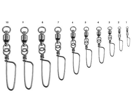 AQUA MARINE - BALL BEARING SWIVELS WITH COAST LOCK SNAP BLACK PLATED